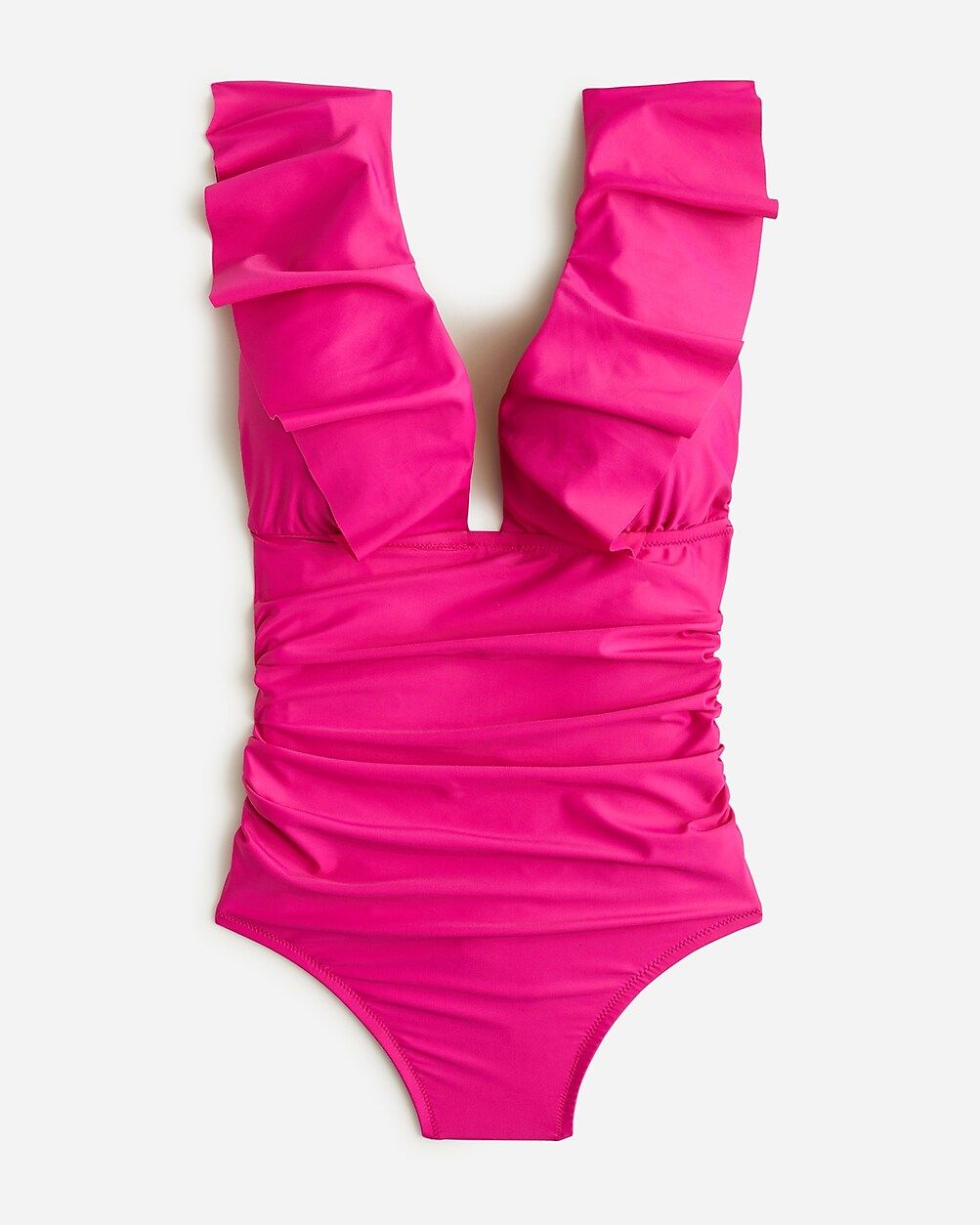 Long-torso ruched ruffle one-piece swimsuit | J.Crew US