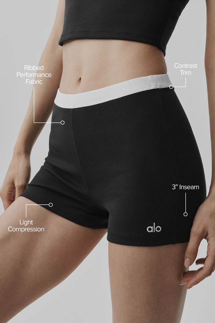 Goddess Ribbed High-Waist First Pick Short | Alo Yoga