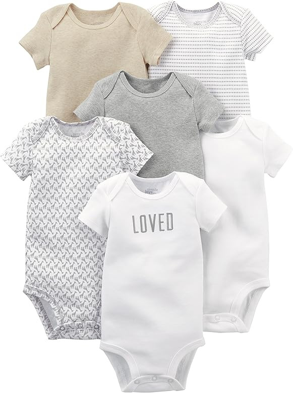 Simple Joys by Carter's Baby 6-Pack Neutral Short-Sleeve Bodysuit | Amazon (US)