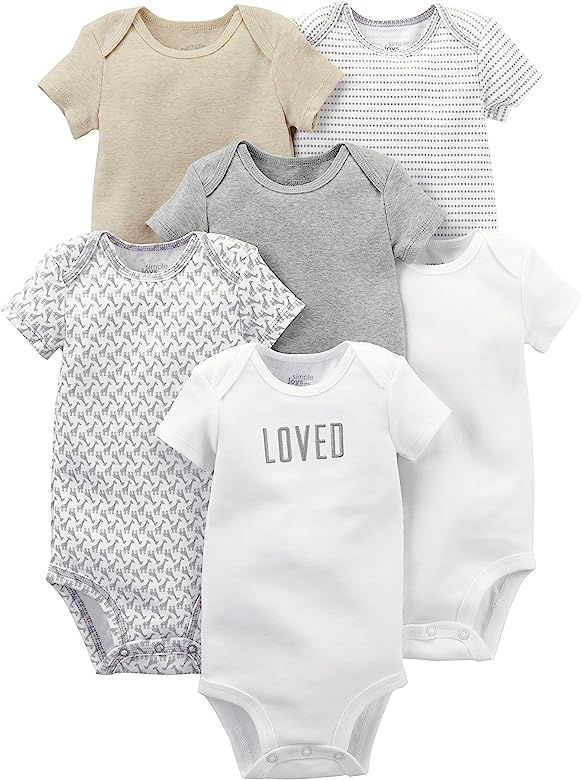 Simple Joys by Carter's Baby 6-Pack Neutral Short-Sleeve Bodysuit | Amazon (US)