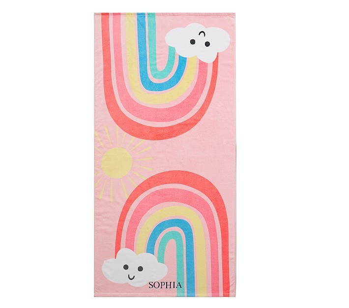 Happy Rainbows Kid Beach Towel | Pottery Barn Kids