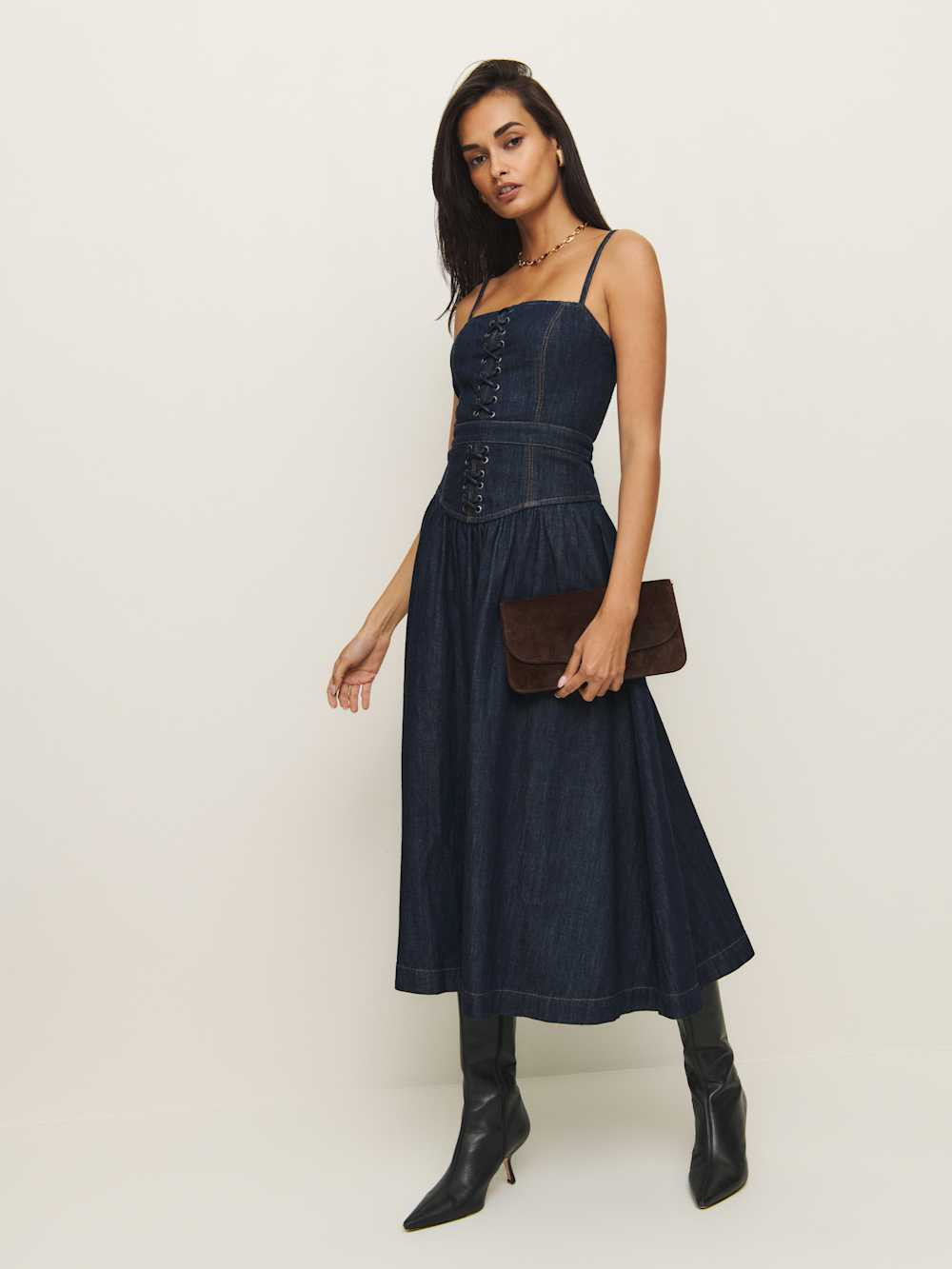 Florentina Denim Midi Dress | Reformation (Global)