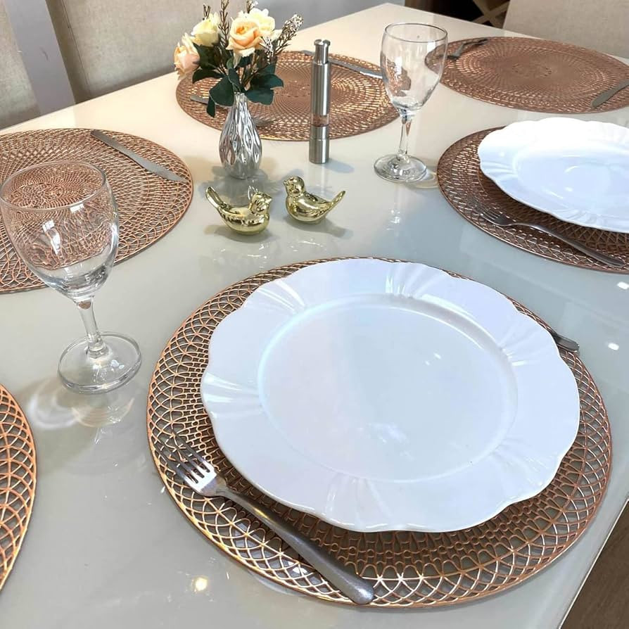 Jogo Americano Redondo 6 Lugares Sousplat Mesa Posta (Modelo 5 - Rosê) | Amazon (BR)