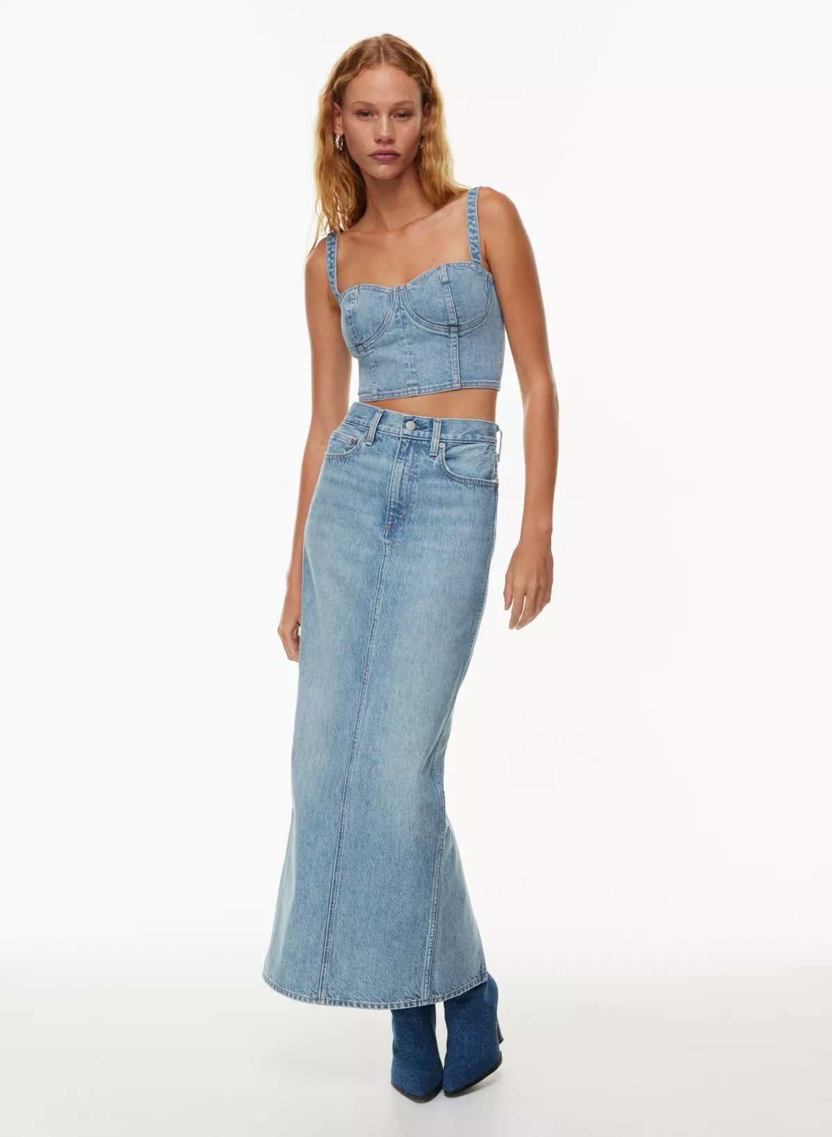 THE '90S PENCIL MAXI DENIM SKIRT | Aritzia