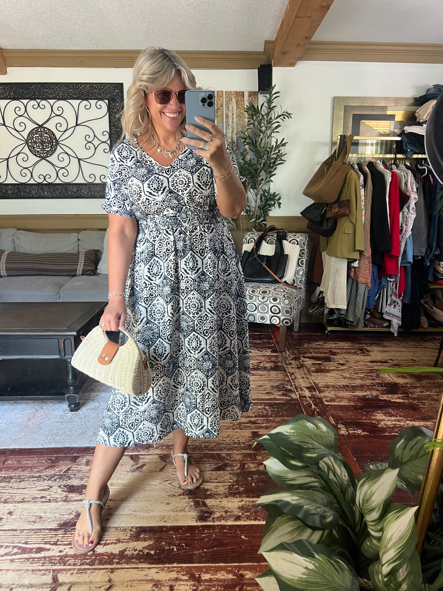 Casual summer OOTD- midi dress with pockets size 12; slip shorts xxl 

#LTKStyleTip #LTKFindsUnder50 #LTKMidsize