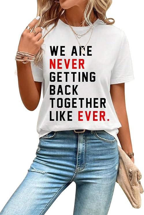 Women's Casual Short Sleeve Tops Country Concert Outfit Letter Print Graphic T-Shirts | Amazon (US)