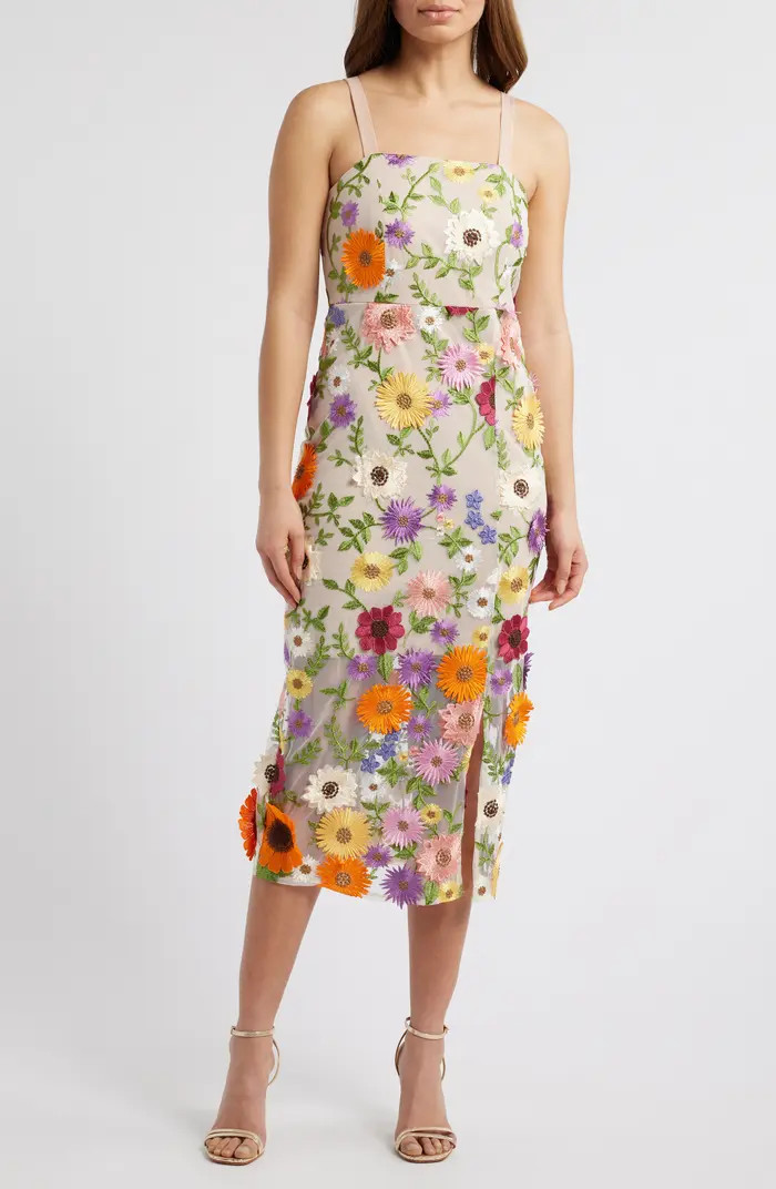 Sam Edelman 3D Floral Embroidered Sheath | Nordstrom | Nordstrom