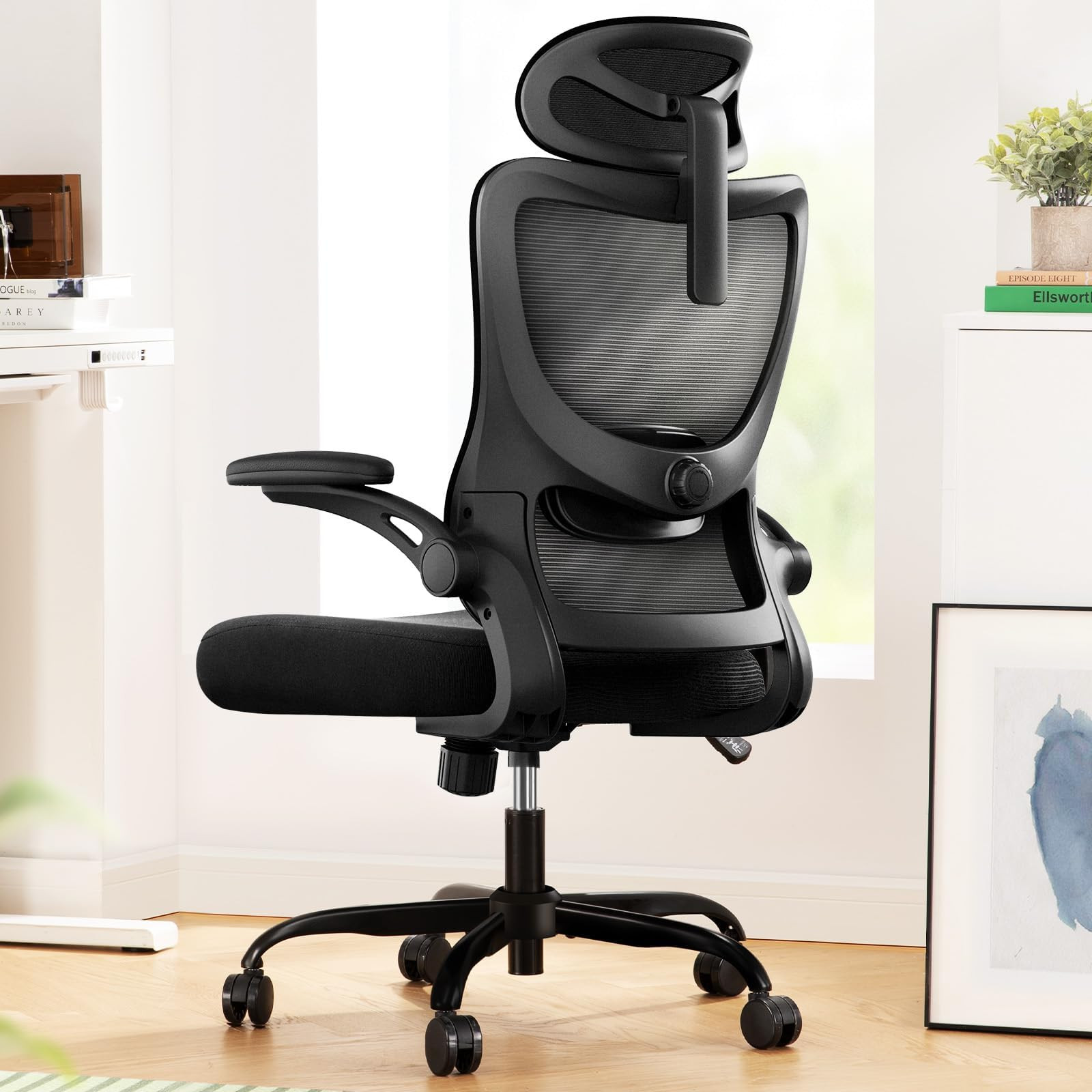 Marsail Ergonomic Office Chair: Office Desk Chair with High Back Mesh and Adjustable Lumbar Support Rolling Work Swivel Task Chairs with Wheel 3D Armrests and Headrest | Amazon (US)