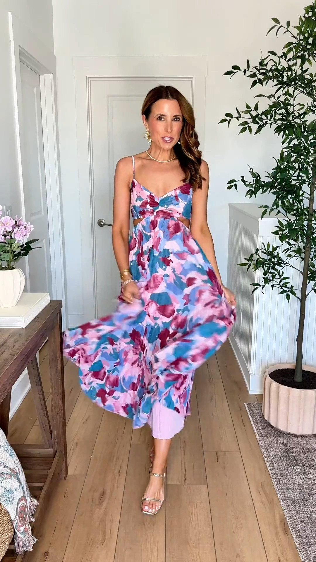 The prettiest wedding guest dresses and spring dresses from Abercrombie! Wedding guest dress in XS petite (I sized up because of cut-out feature). Spring wedding guest. Summer wedding guest. Spring dresses. Cocktail dress. Pleated maxi dress. Resort wear. Resort outfit. Vacation outfit. Cruise outfit. Dinner date outfit. Date night outfit. Destination wedding. Gold heels are TTS. 


#LTKWedding #LTKootd #LTKTravel