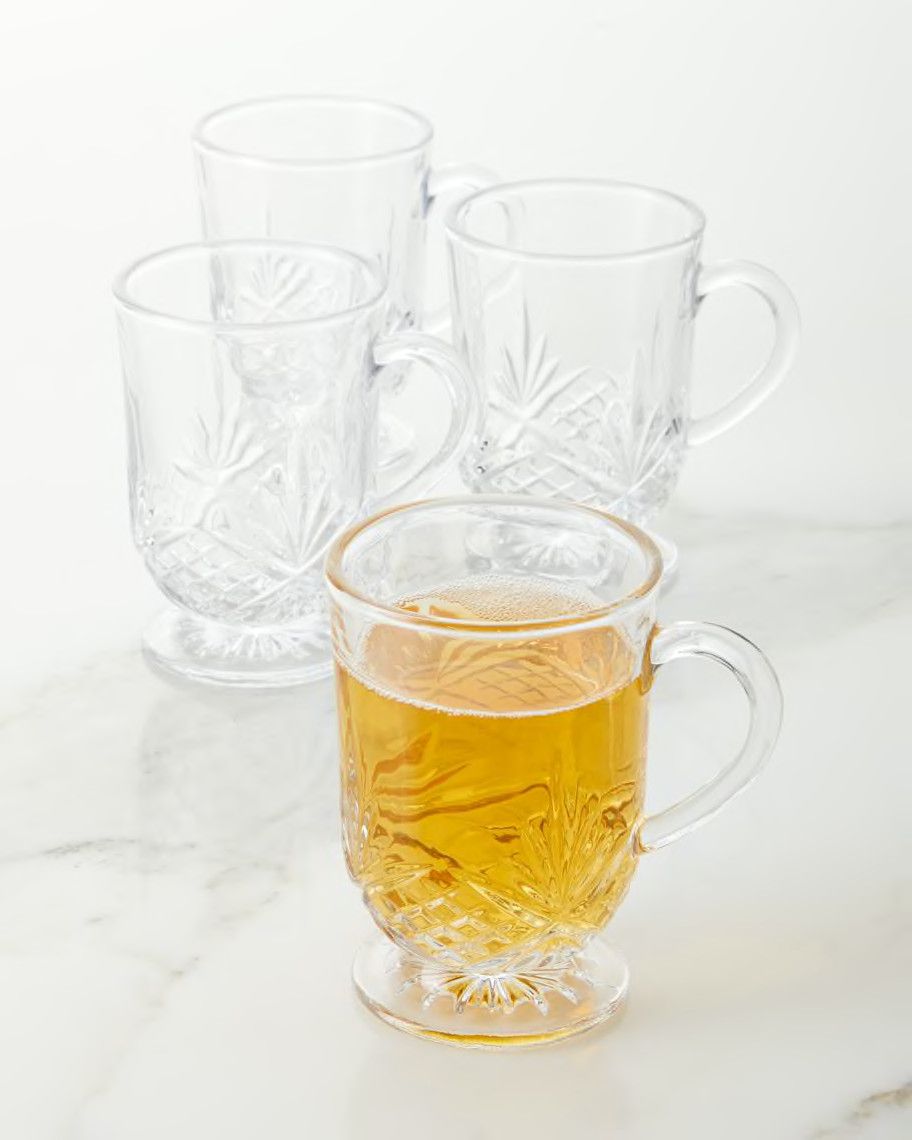 Godinger Footed Glass Mugs, Set of 4 | Neiman Marcus