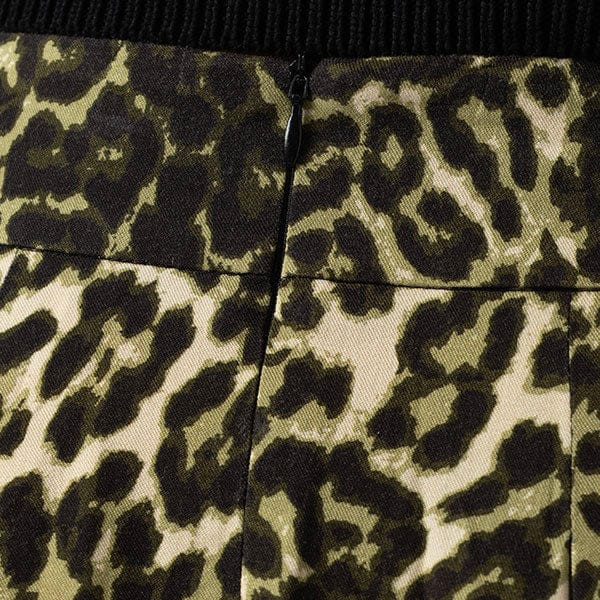 Eliza Pleated Skirt - Green Leopard | Saint + Sofia