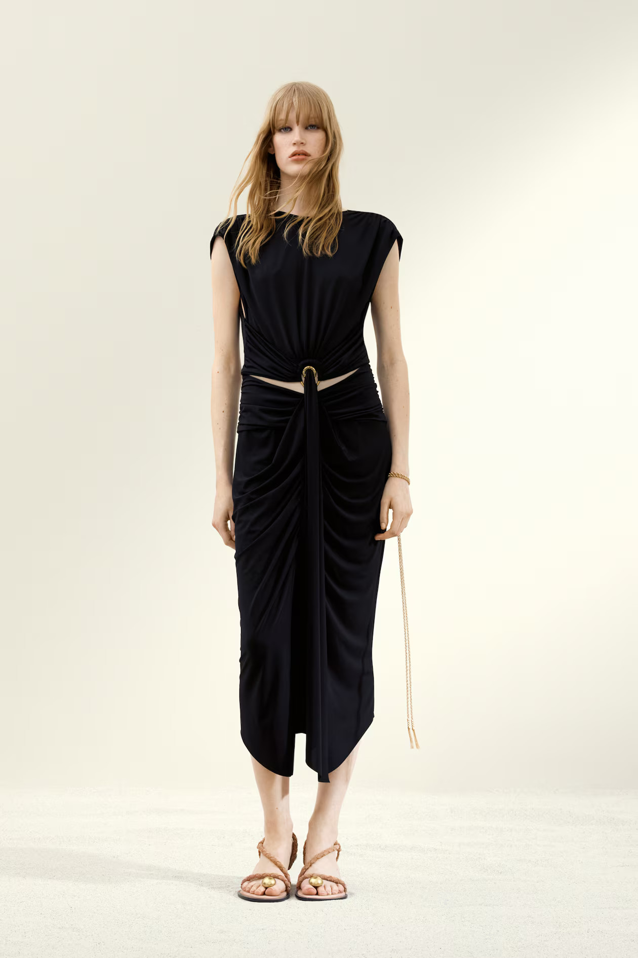 Draped Cutout Dress - Black - Ladies | H&M US | H&M (US + CA)