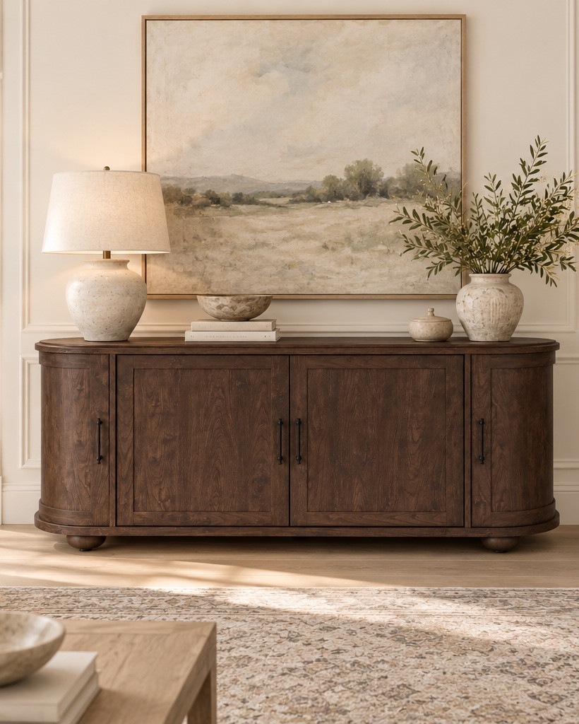 This console table/tv stand is stunning. There are so many beautiful details on this stand. I love the woodgrain and the intricate bun feet that give this an elevated look! This is from Walmart and is less than $230. I have been searching for console tables for the last few months and this is the most beautiful and affordable one I have found. ￼￼

Media cabinet. Walmart furniture.

#LTKHome