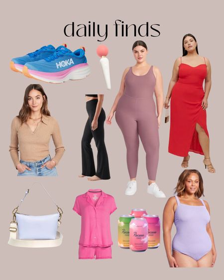 Daily faves and finds! Plus size Valentine’s Day outfit. Lingerie. Wellness finds. Workout set. active set. Wide sole shoes. Active shoes. Neutral sweater. Ribbed bathing suit. Flare leggings . Plus size pajama set. Leather bag. Walmart finds , target finds , Amazon finds 

#LTKcurves #LTKunder50 #LTKshoecrush