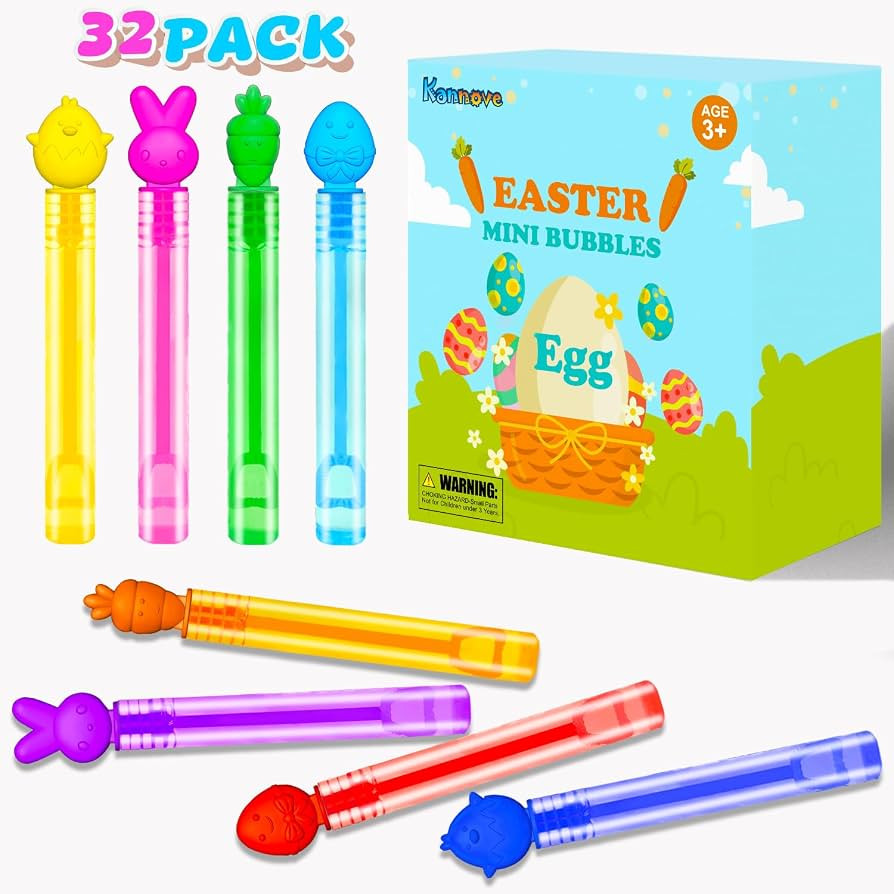 Easter Basket Stuffers Fillers for Toddlers, 32 Pack Mini Pocket Bubbles Wands for Kids, Easter P... | Amazon (US)