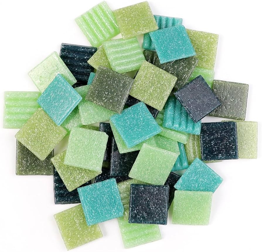 2cm (3/4") Square Vitreous Glass Mosaic Tiles for Crafts Bulk, 1 LB Colorful Mix Quartz Glass Til... | Amazon (US)