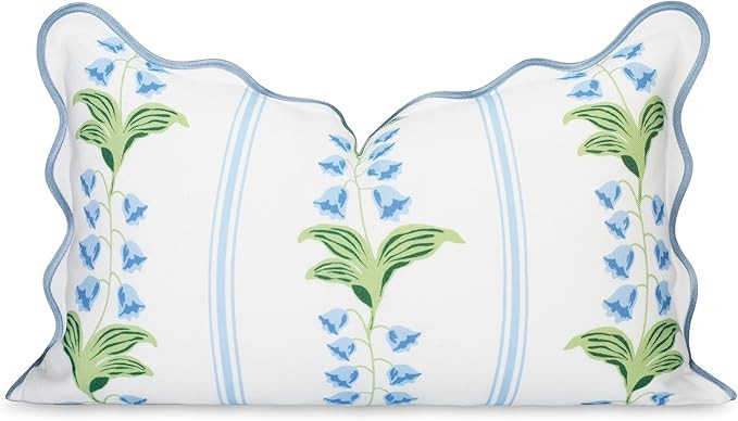Hofdeco Premium Grandmillennial Coastal Hampton Patio Indoor Outdoor Lumbar Pillow Cover Only, 12... | Amazon (US)