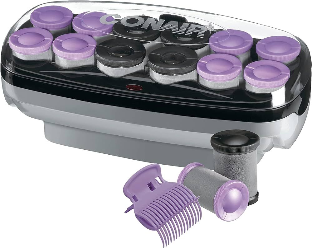 Conair Ceramic 1 1/2-inch and 1 3/4-inch Hot Rollers, Bonus: Super Clips Included, Create Big Cur... | Amazon (US)