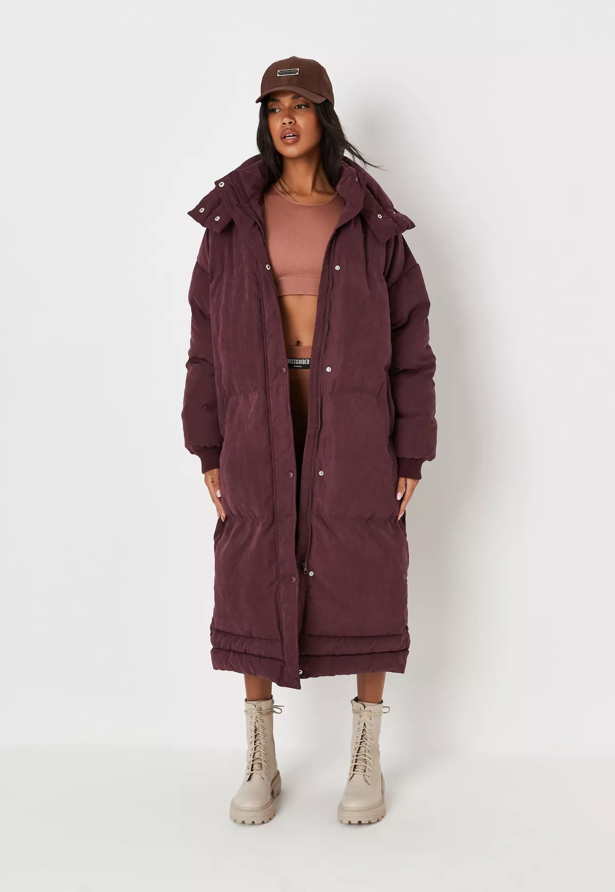 Missguided - Tall Burgundy Soft Touch Longline Maxi Puffer Coat | Missguided (US & CA)