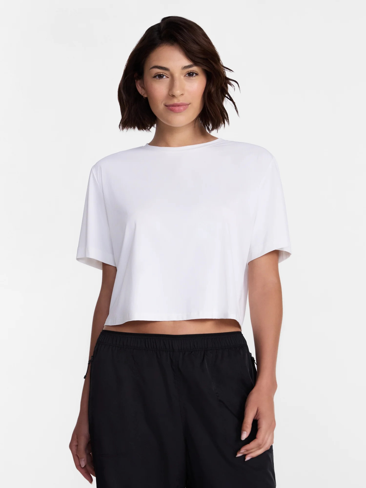 Avia Women's Cropped Boxy Tee with Short Sleeves, Sizes XS-XXXL | Walmart (US)
