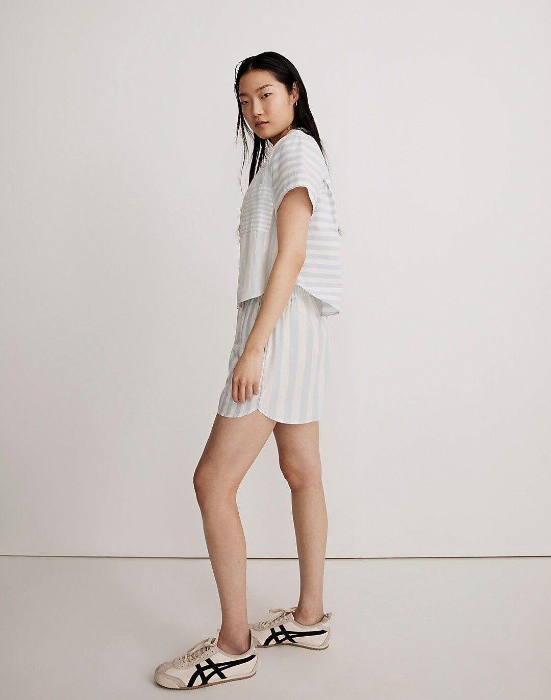 Pull-On Shorts in Striped Signature Poplin | Madewell