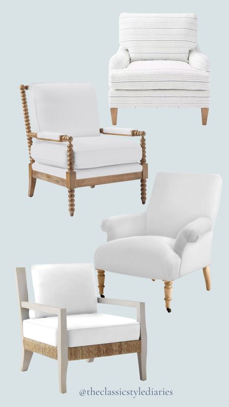 Classic accent chairs on sale!! Love these for a living room, family room, or sitting room. The frames are so classic and there’s fabric options!! #serenaandlily #accentchairs

#LTKhome #LTKsalealert