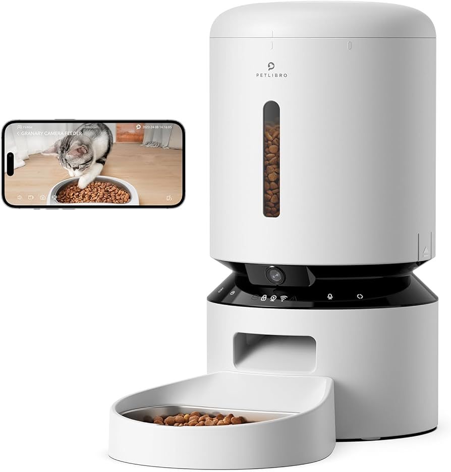Automatic Cat Feeder with Camera, 1080P HD Video with Night Vision, 5G WiFi Pet Feeder with 2-Way... | Amazon (US)