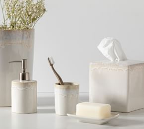 Casafina Taormina Stoneware Bathroom Accessories - White | Pottery Barn (US)