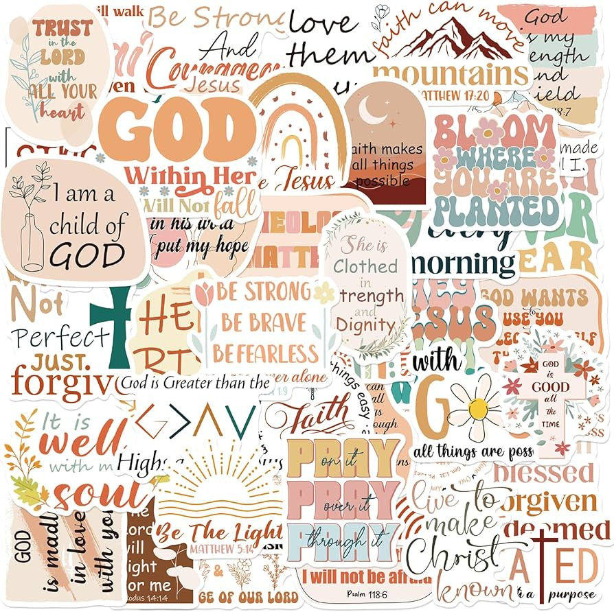 Rakuto Bible Water Bottle Stickers - 50 PCS Boho Christian Stickers for Adult Teens, Bible Verse ... | Amazon (US)