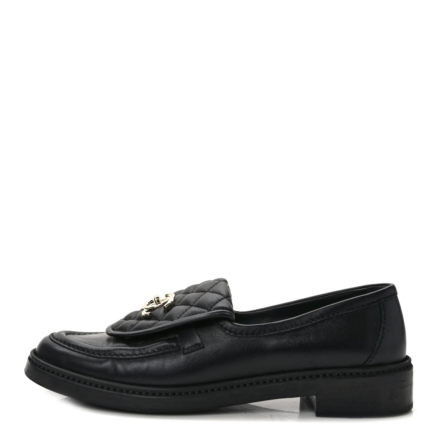Lambskin Quilted CC Turnlock Loafers 39.5 Black | FASHIONPHILE (US)