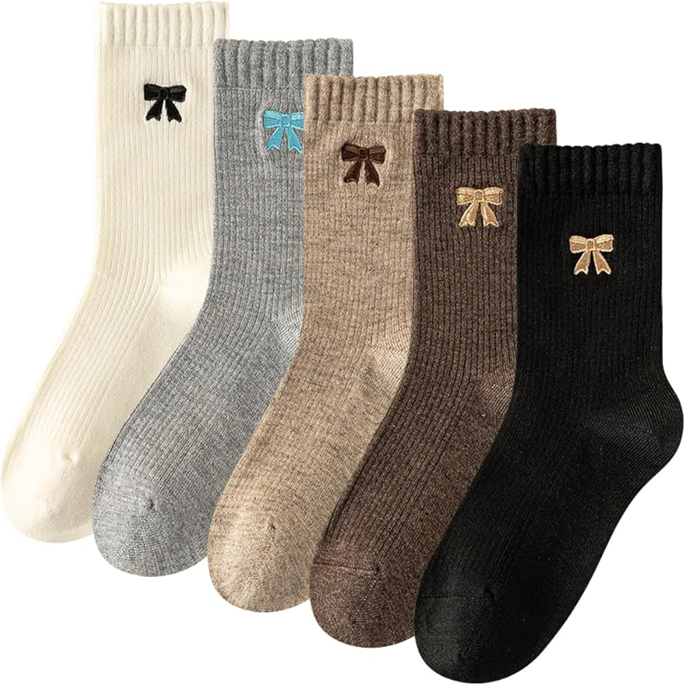 Daphene Women's Cute Crew Socks All Season | Premium Combed Cotton Breathable Cozy Soft | Fun Car... | Amazon (US)