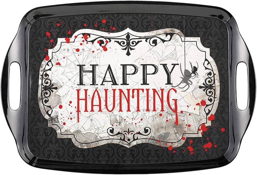 Halloween "Happy Haunting" Black Food Tray with Handles, 14" x 20.25" - 1 Pc. | Amazon (US)