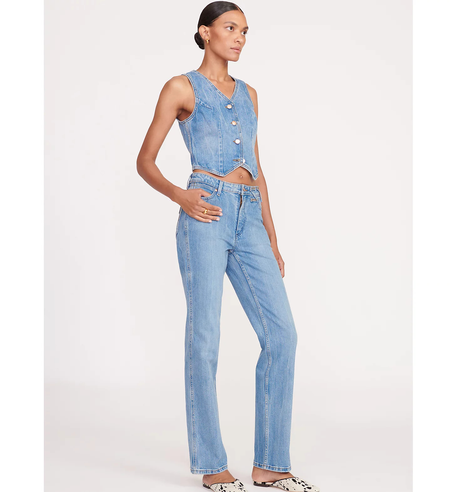 Wrangler + STAUD The Vest in Mid Blue | Wrangler