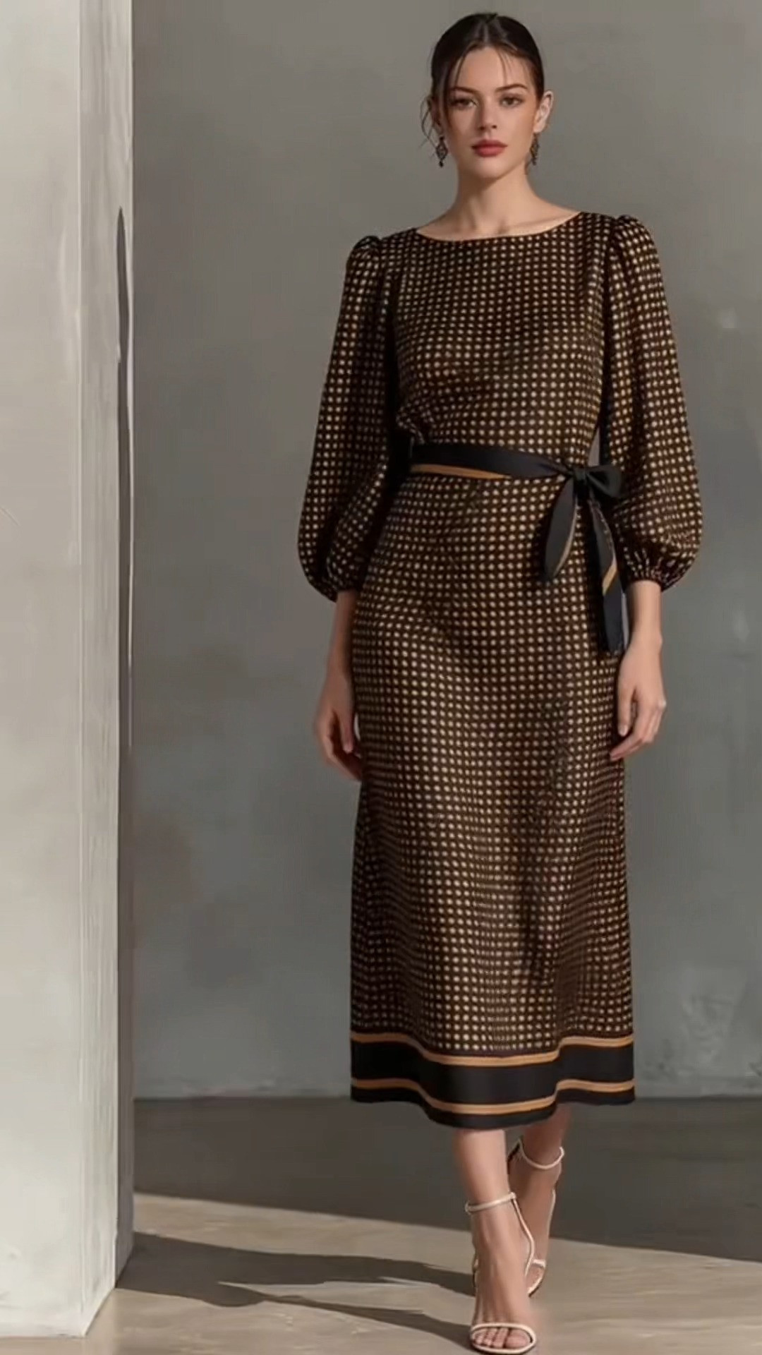 Vintage Polka Dot Midi Dress With Waist Sash

#VintageDress #MidiDress #WorkEvent #ChicStyle 

 #LTKootd #LTKOver40 #LTKWorkwear