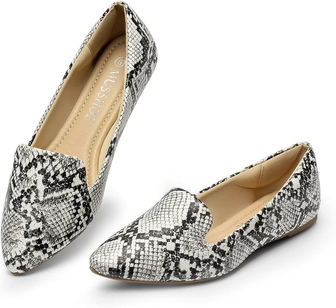 MUSSHOE Flat Shoes Women Comfortable Slip on Women's Flats | Amazon (US)