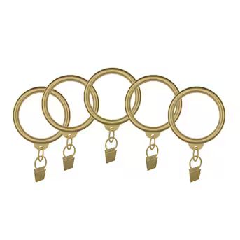 allen + roth 10-Pack 1-in Brushed Gold Aluminum Curtain Ring with Clip | Lowe's
