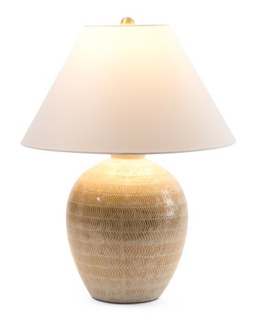 24in Textured Ceramic Table Lamp | TJ Maxx