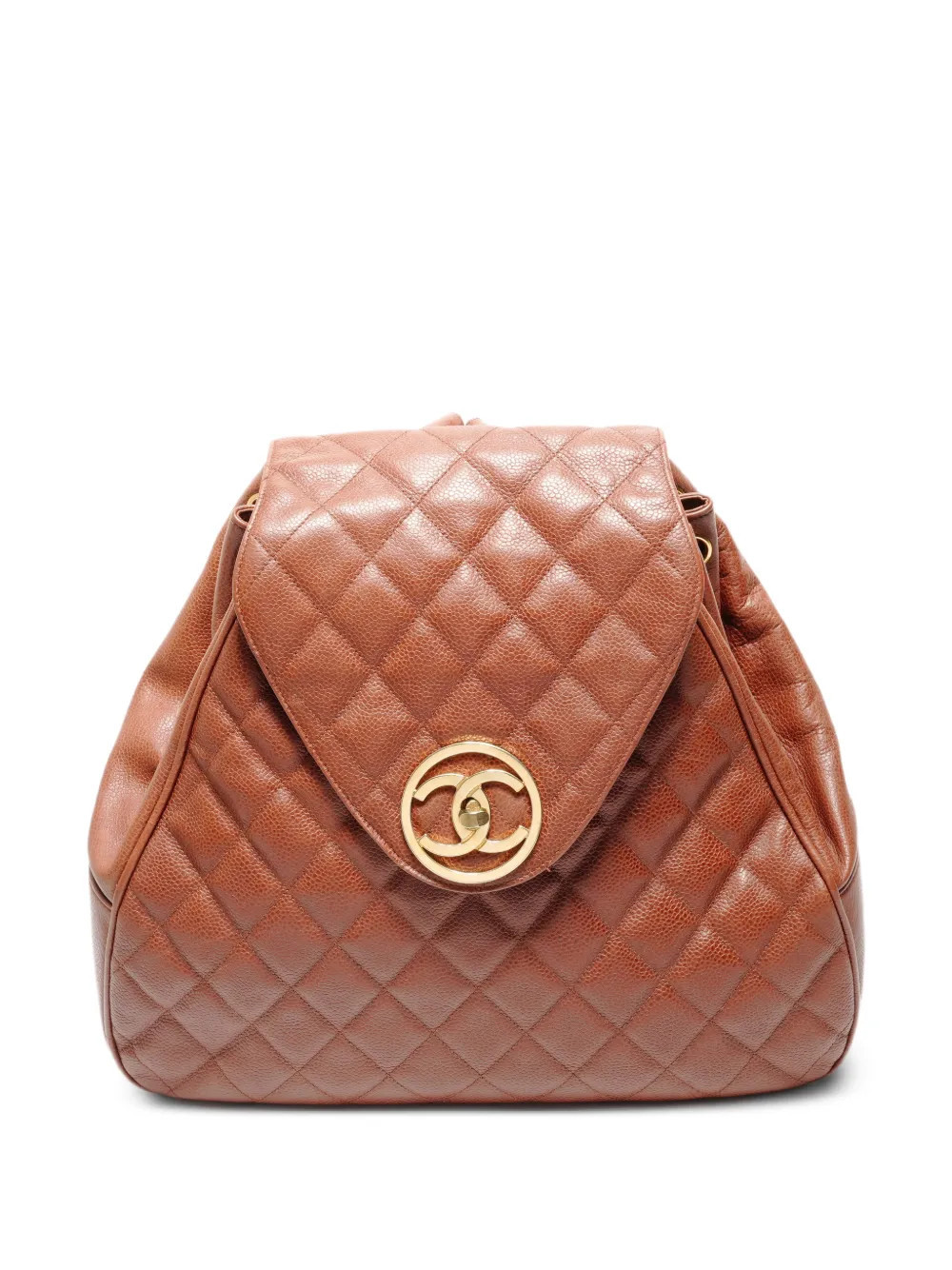 CHANEL Pre-Owned 1989-1991 quilted leather backpack - Brown | Farfetch Global