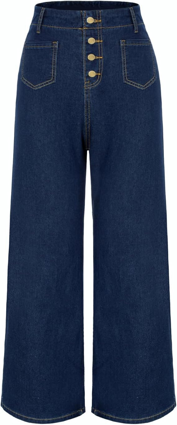Women's 2025 High Waisted Wide Leg Jeans for Women Stretchy Bell Bottom Jeans Flare Denim Pants | Amazon (US)