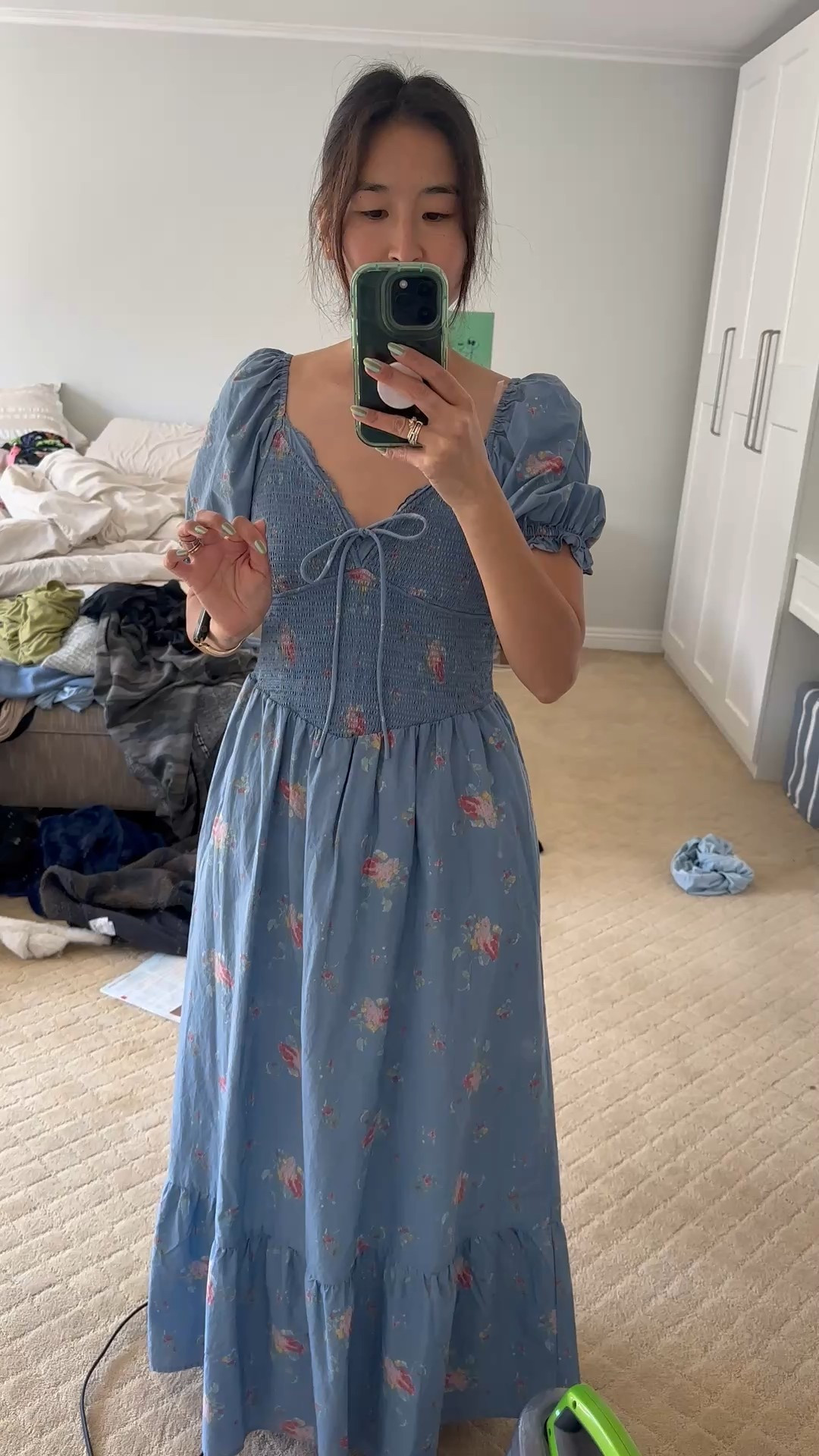 I ended up just keeping this because I like the bodice fit and the dress is comfy with pockets. I’m wearing a size XS and the waist is still a little loose which km happy with for keeping comfy all day

#LTKdayinmylife #LTKmomlife #LTKgrwm