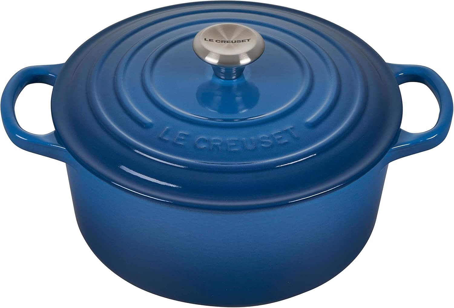 Le Creuset Signature Enamelled Cast Iron Round Casserole Dish With Lid, 22 cm, 3.3 Litre, Marseil... | Amazon (UK)