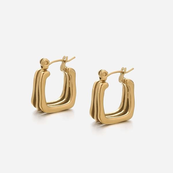 Amelie Layered Square Hoop Earrings | Victoria Emerson