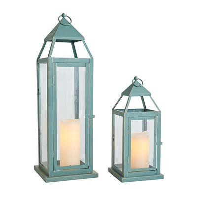 Landen Aqua Metal Lanterns | Pier 1 Imports