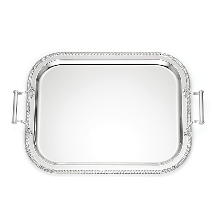 Reed And Barton 896102 Rectangle Silverplate Tray With Handles | Amazon (US)