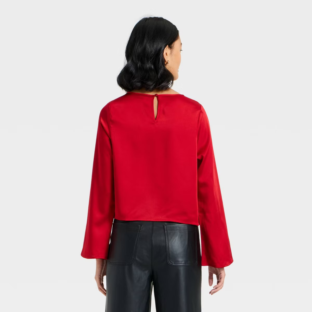 Women's Long Sleeve Satin Blouse - A New Day™ | Target