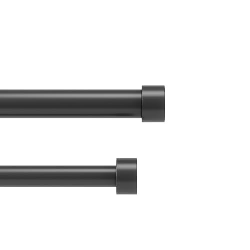 Umbra Cappa Double Curtain Rod, Includes 2 Matching Finials, Brackets & Hardware, 66 to 120-Inch, Black | Amazon (US)