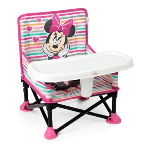 Bright Starts Disney Minnie Mouse Pop 'N Sit Portable Booster, Indoor/Outdoor Use, Floor Seat with Feeding Tray, 6 Mos - 3 Yrs | Amazon (US)