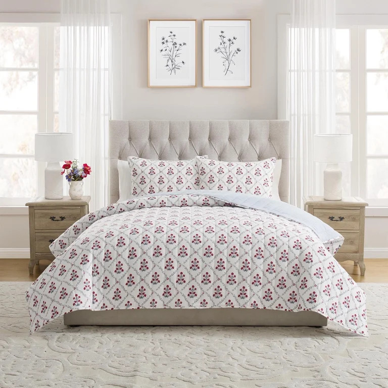 My Texas House Multicolor Trellis 3-Piece Adult Quilt Set, Full/Queen | Walmart (US)