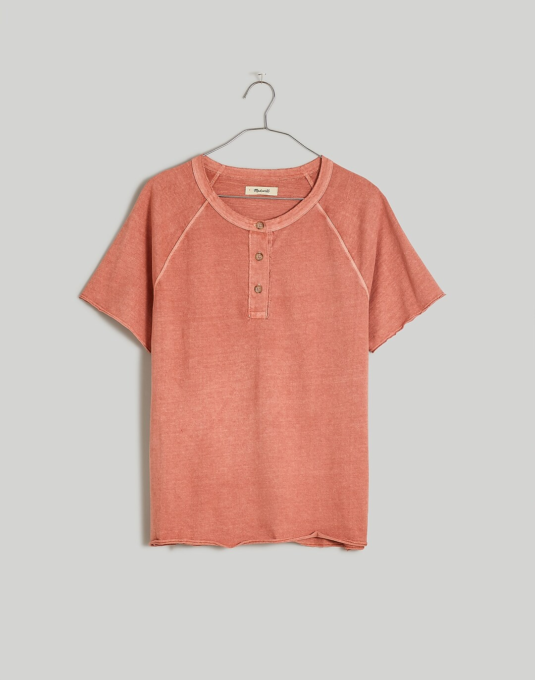 Garment-Dyed Raglan Henley Tee | Madewell