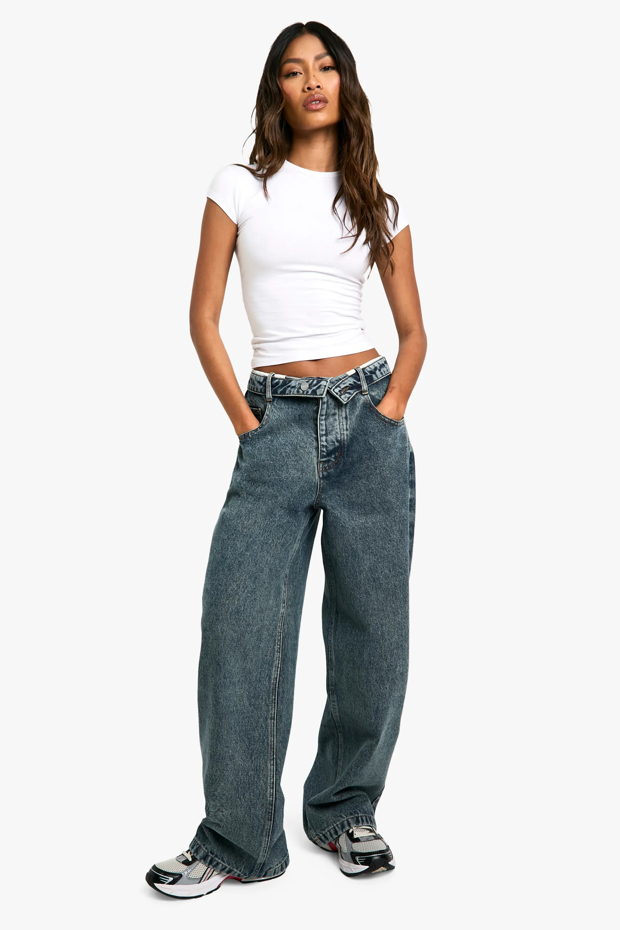 Boohoo Basics Slouchy Wide Leg Jeans | Boohoo.com (UK & IE)